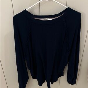 Women's navy Long Sleeve Top